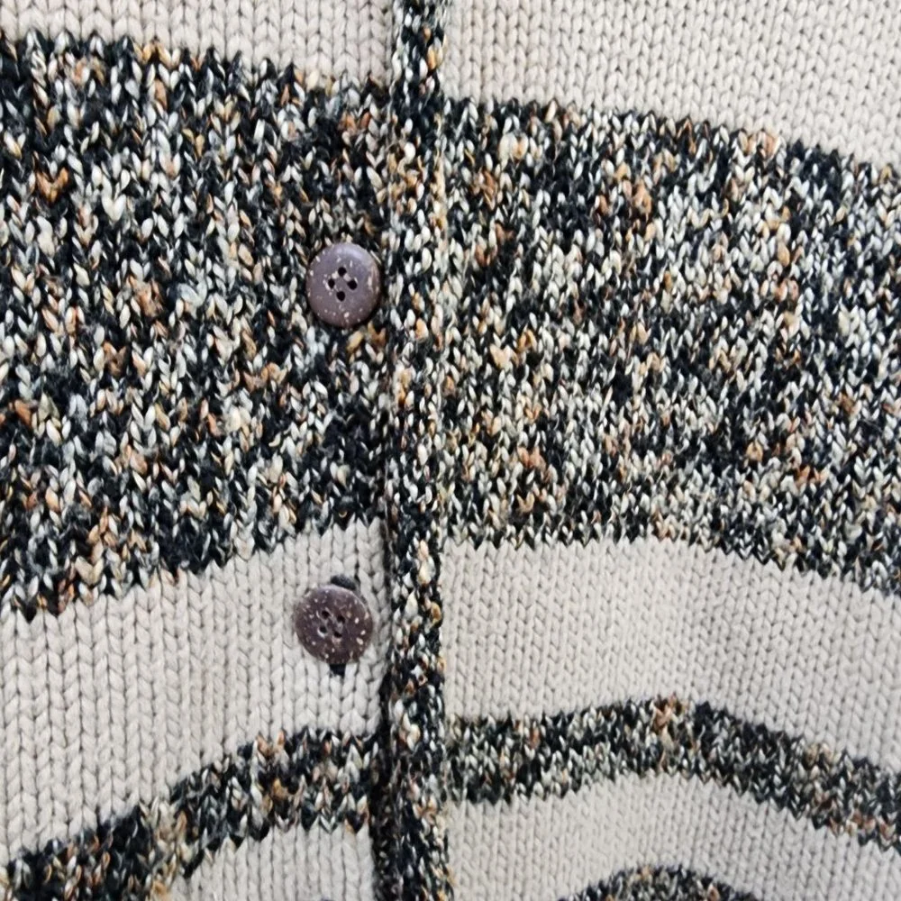 Magpie 1/2 button long boho patchwork duster sweater 3/4
